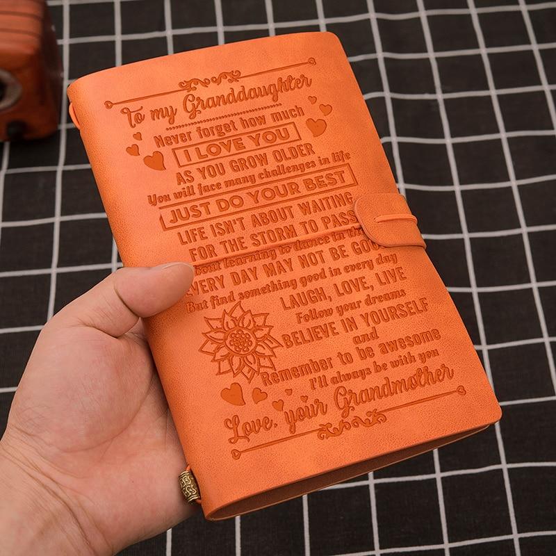 To Granddaughter Leather Journal Notebook - Granddaughter Christmas Gifts-A Loves Gift