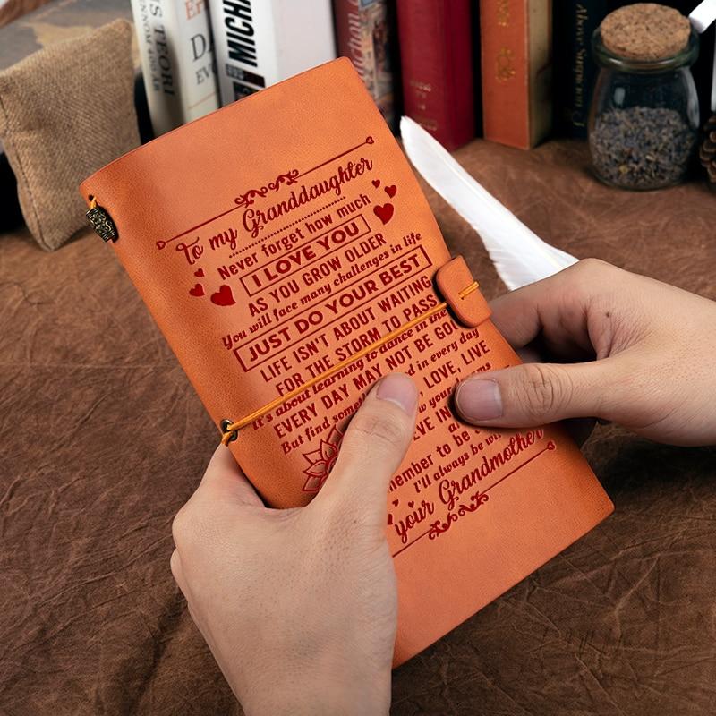 To Granddaughter Leather Journal Notebook - Granddaughter Christmas Gifts-A Loves Gift