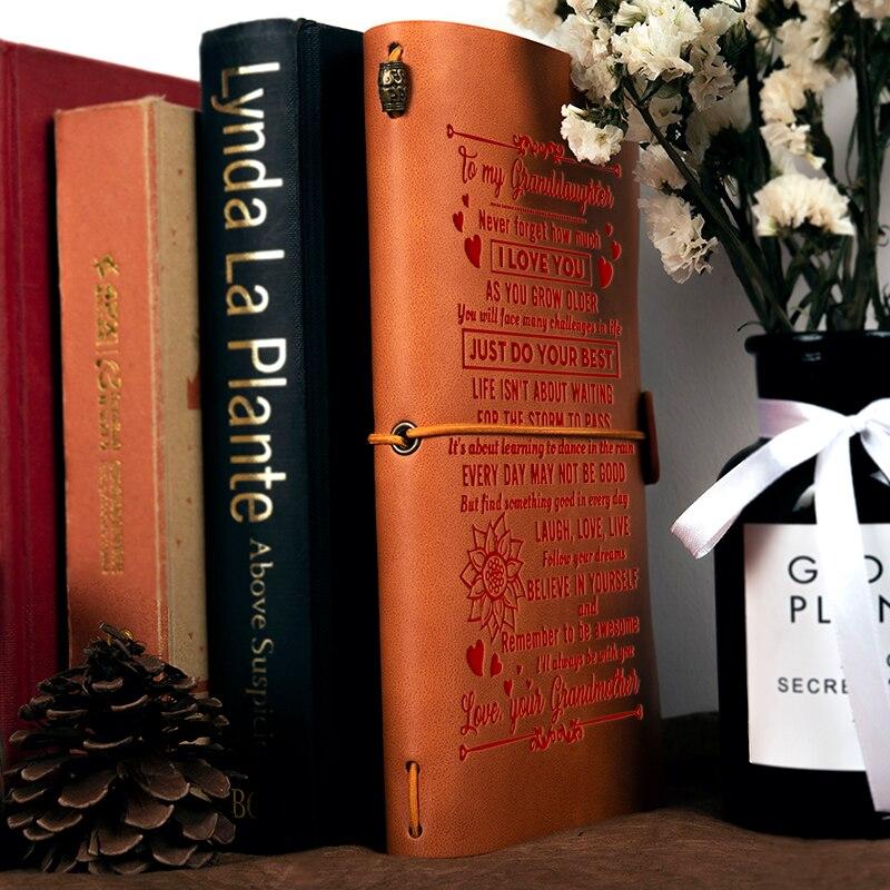 To Granddaughter Leather Journal Notebook - Granddaughter Christmas Gifts-A Loves Gift