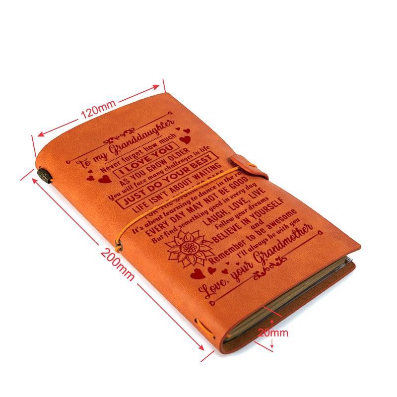 To Granddaughter Leather Journal Notebook - Granddaughter Christmas Gifts-A Loves Gift
