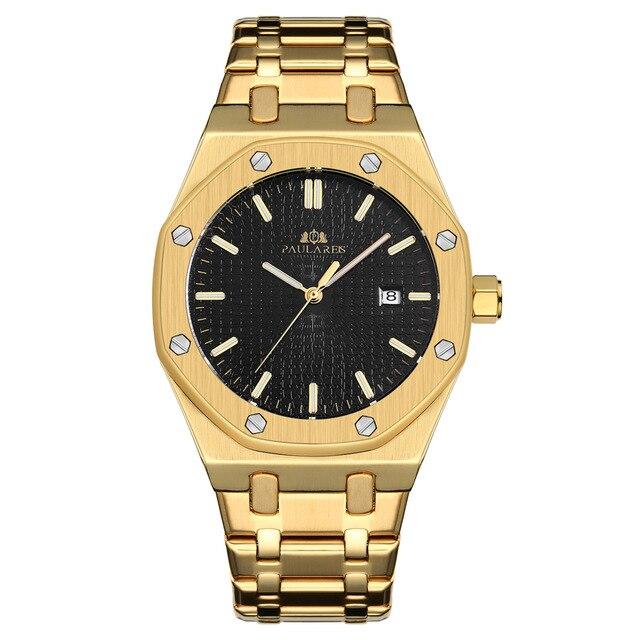 Men Automatic Self Wind Mechanical Stainless Steel Strap Simple Business Blue Rose Gold Yellow Gold Date Watch-A Loves Gift