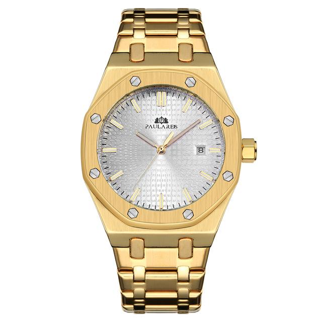 Men Automatic Self Wind Mechanical Stainless Steel Strap Simple Business Blue Rose Gold Yellow Gold Date Watch-A Loves Gift