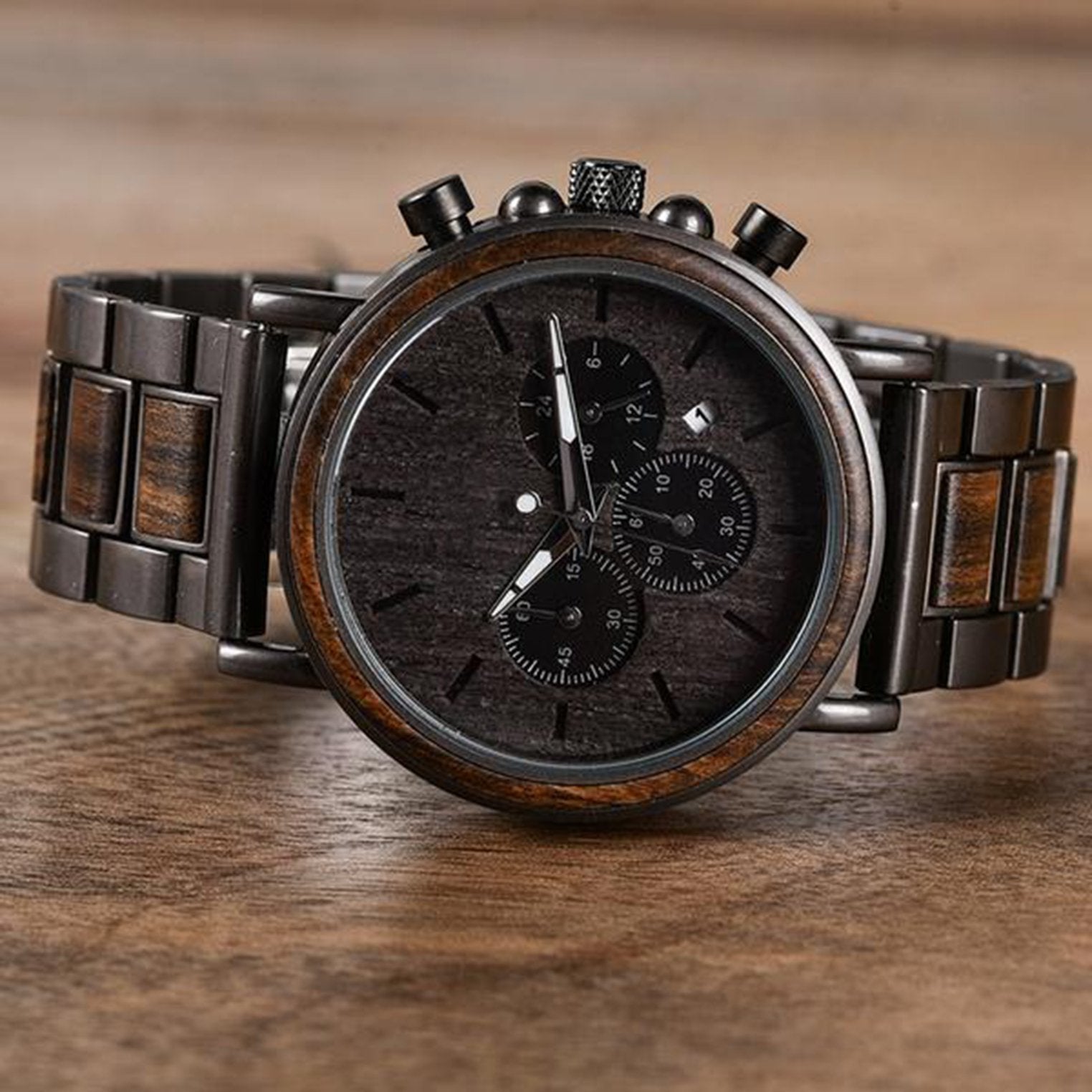Great Gift For Husband - Wooden Stainless Steel Quartz Wristwatches-A Loves Gift