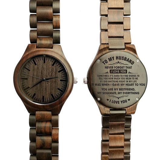 Engraved Full Wooden Watch - Great Gift For Your Husband-A Loves Gift