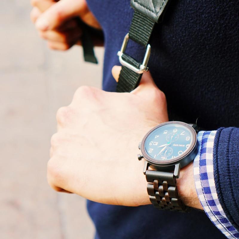 Wooden Men Watch Luxury Brand Japanese Movement Quartz Wrist Watches-A Loves Gift