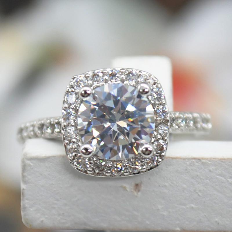 2.00CT Cushion-Cut Queen White Swarovski Elements Ring, Rings, Riakoob Jewelry, Riakoob Jewelry  jewelryjewelry deals, swarovski crystal jewelry, groupon jewelry,, jewelry for mom,