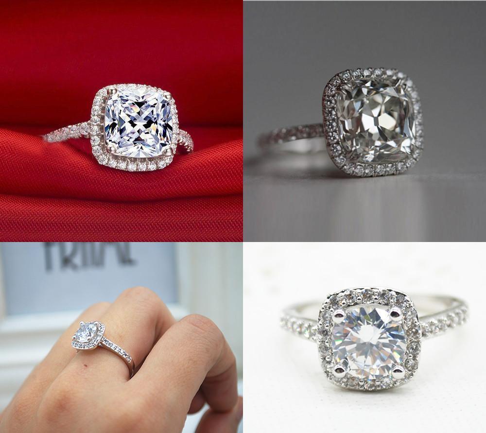 2.00 CT Cushion-Cut Queen White Swarovski Elements Ring, Rings, Riakoob Jewelry, Riakoob Jewelry  jewelryjewelry deals, swarovski crystal jewelry, groupon jewelry,, jewelry for mom,