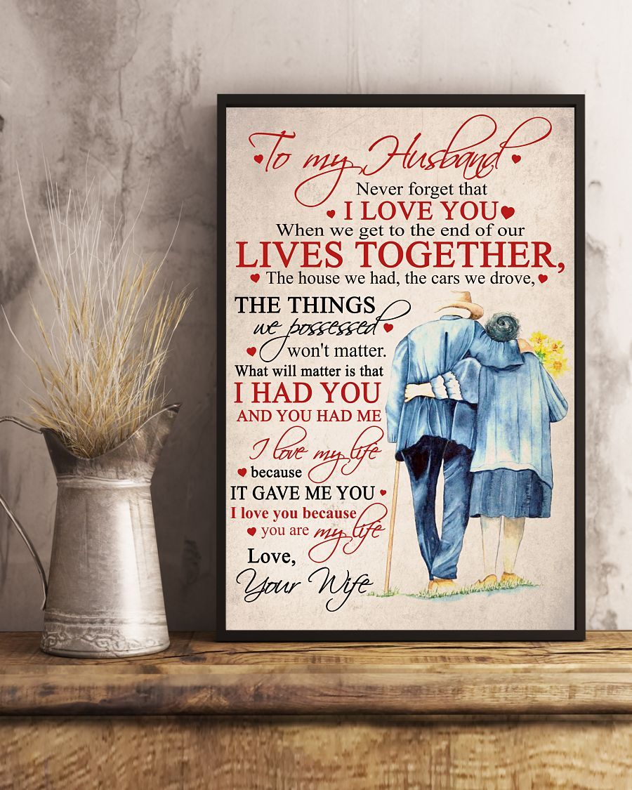 Perfect Gifts For Husband - To My Husband Poster-A Loves Gift