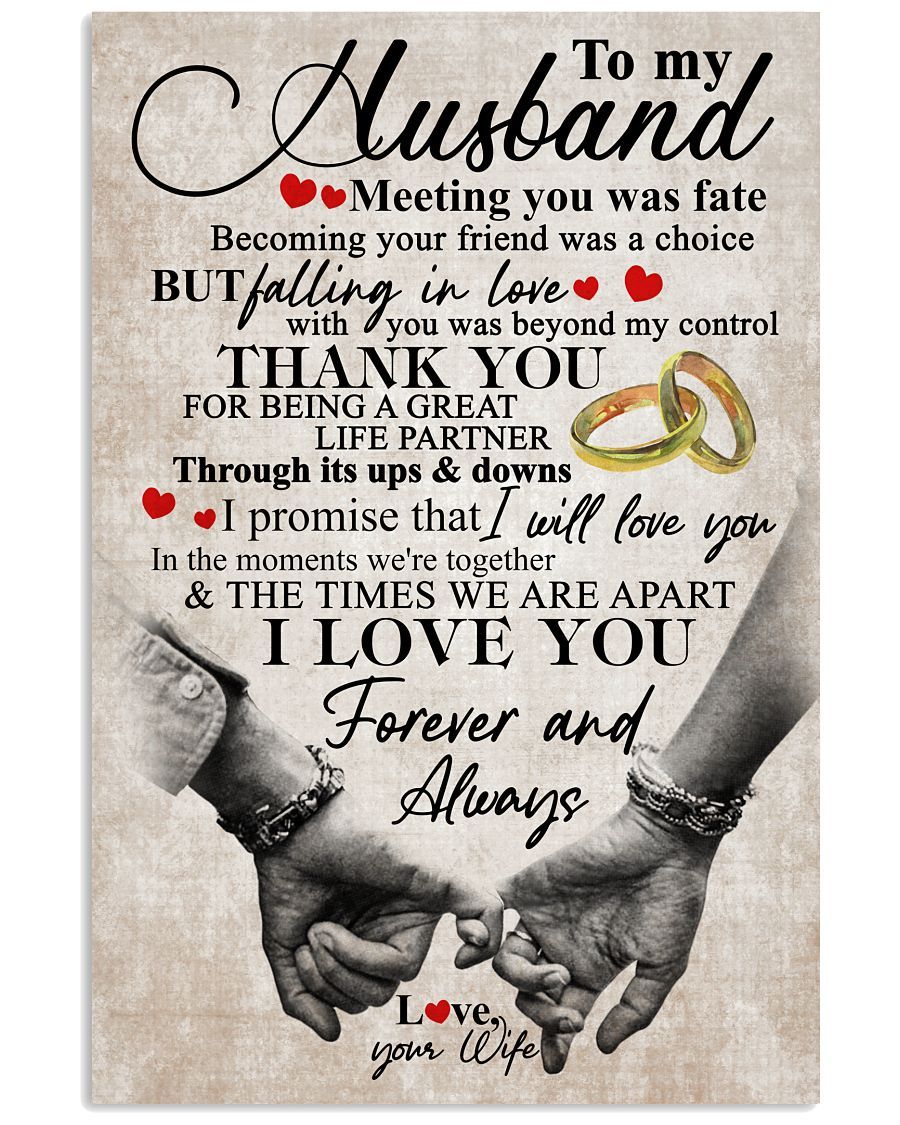 Perfect Gifts For Husband - To My Husband Poster-A Loves Gift