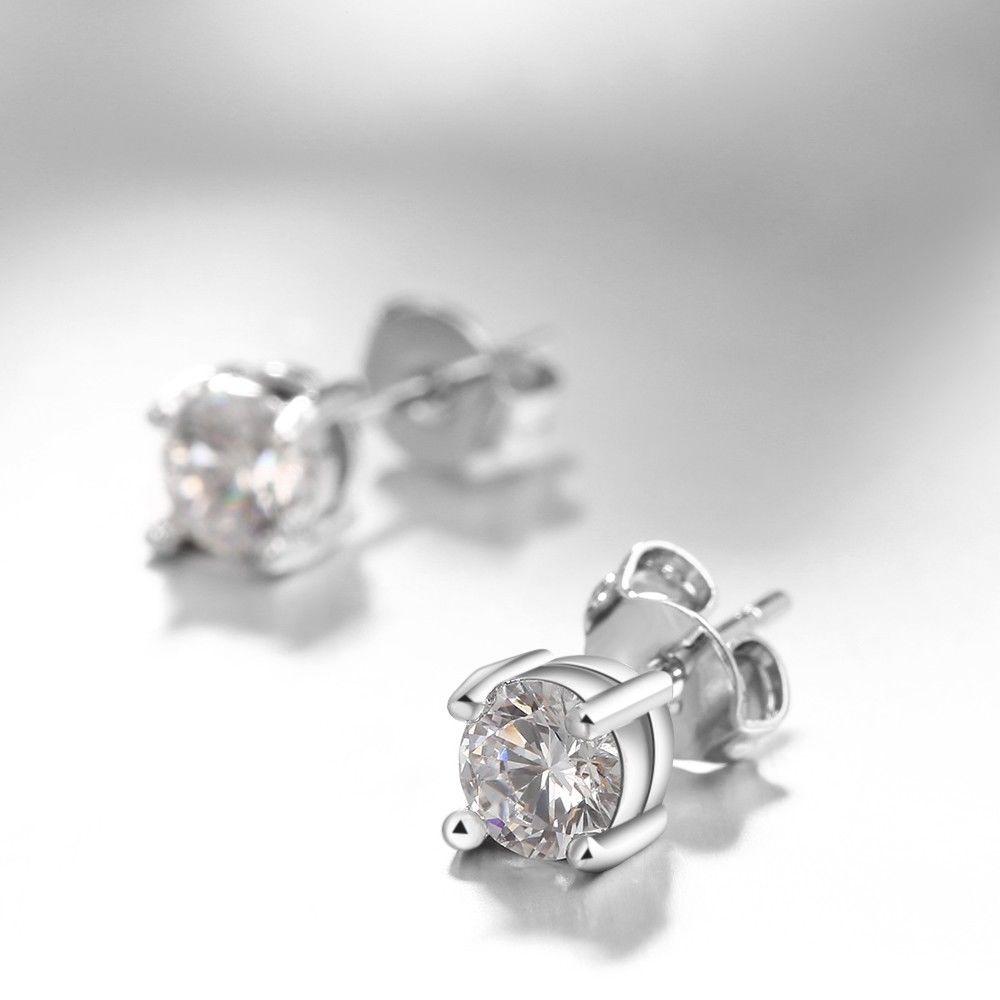 White Gold Luxe Crystal Stud Earring in Gift Box - Riakoob Jewelry