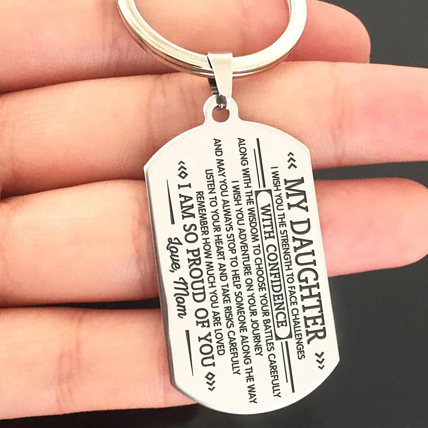 DAUGHTER MOM - FACE CHALLENGES - KEY CHAIN 1 