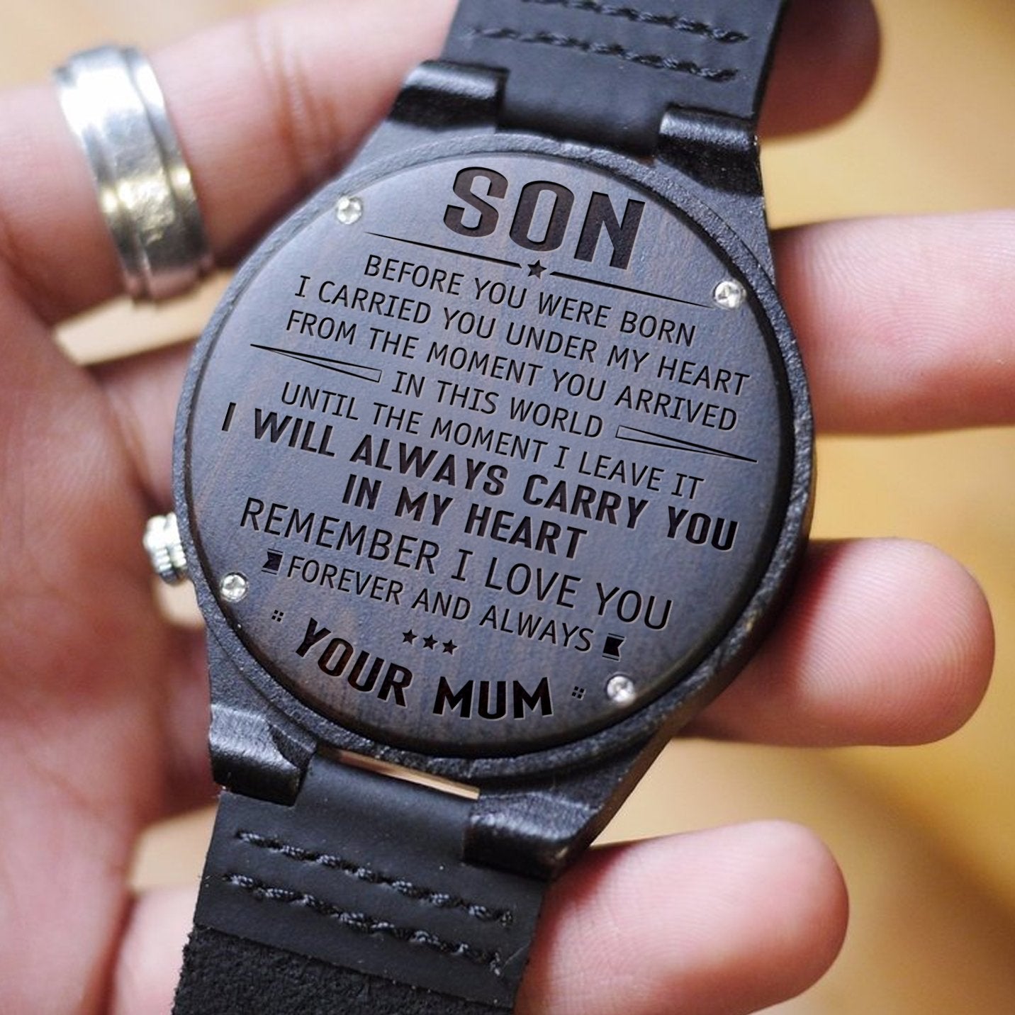 SON MUM - ALWAYS CARRY YOU - WOOD WATCH Engraved Gifts Watch