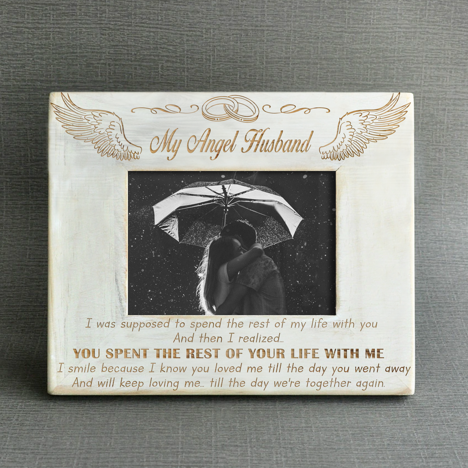 MY ANGEL HUSBAND - WE'RE TOGETHER AGAIN - WOOD FRAME