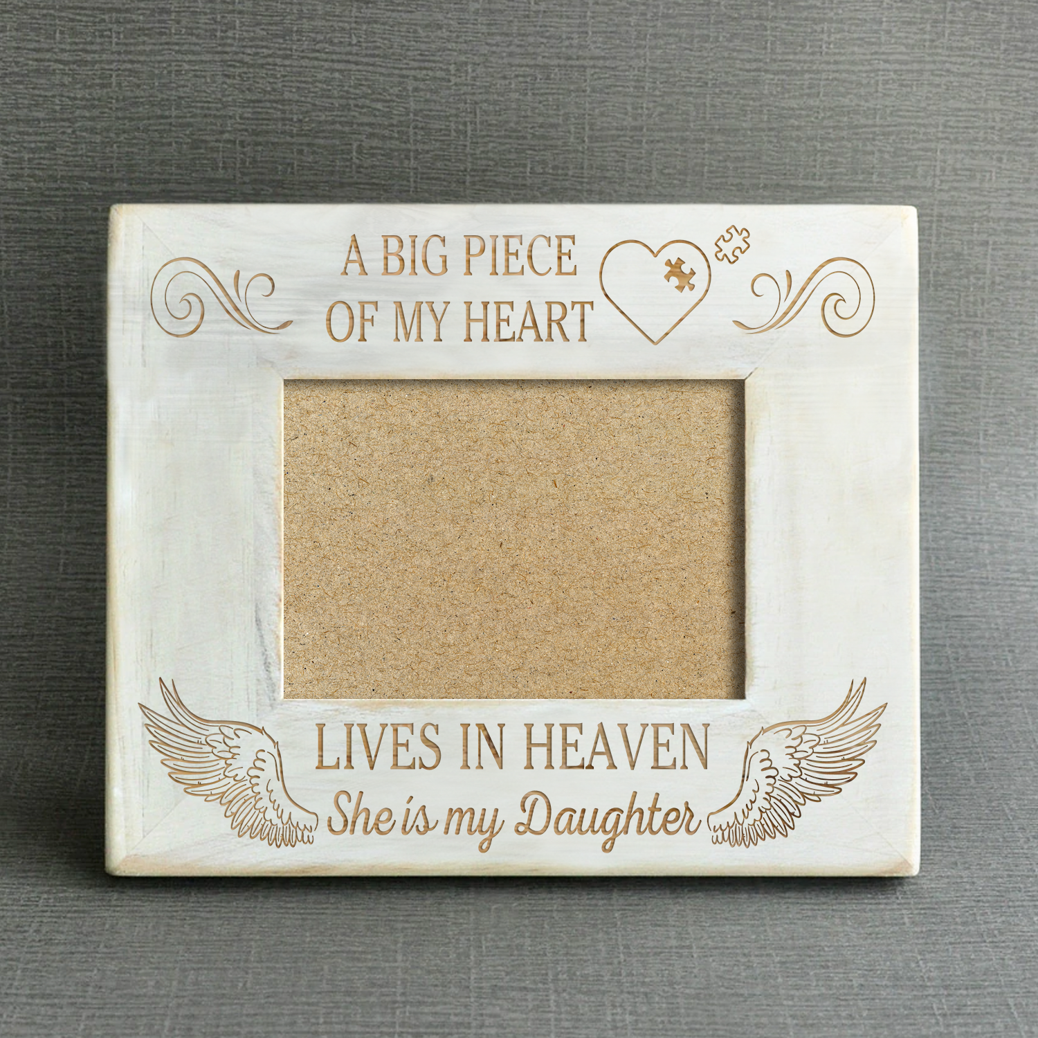 A BIG PIECE OF MY HEART - DAUGHTER - WOOD FRAME