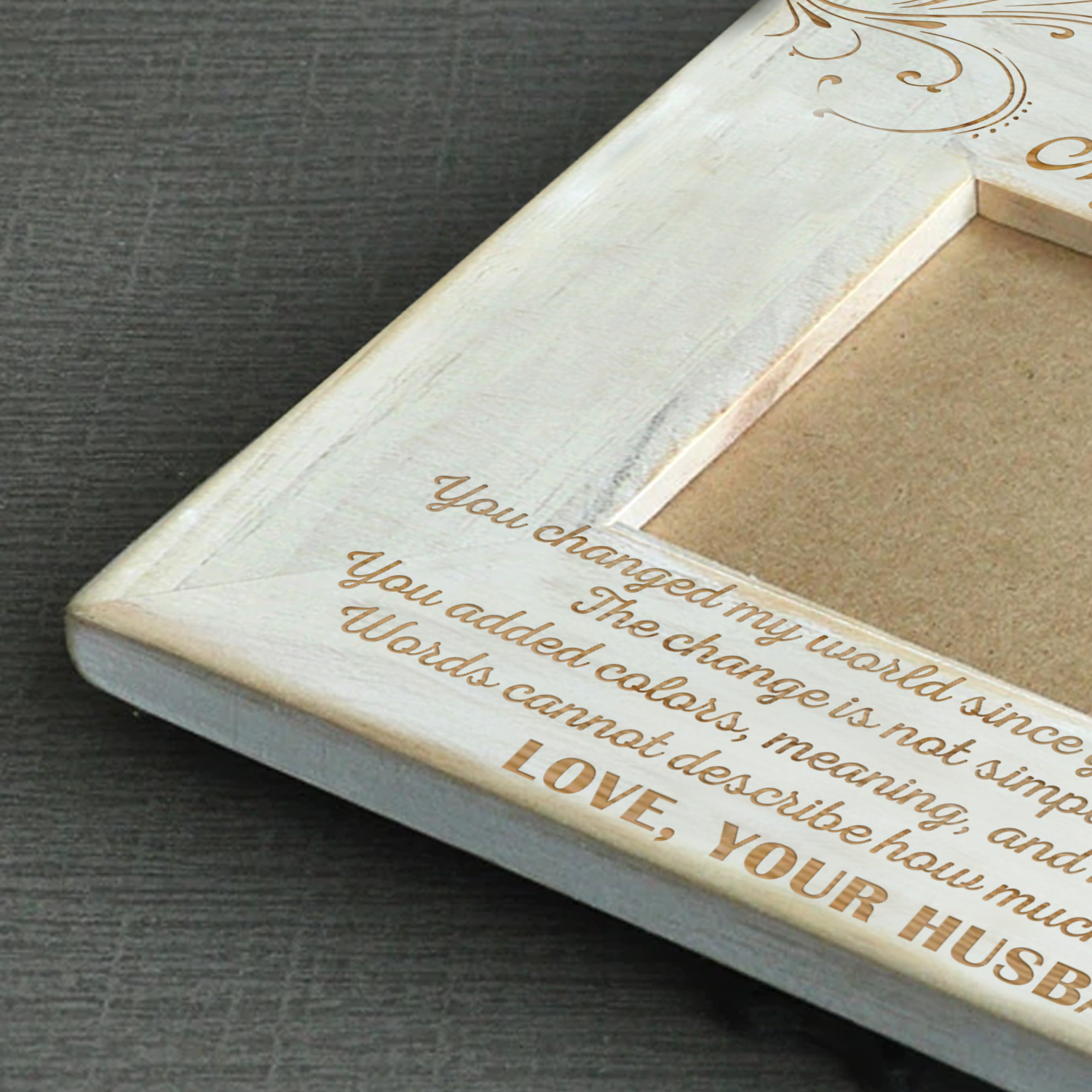 WIFE HUSBAND - YOU CHANGED MY WORLD - WOOD FRAME