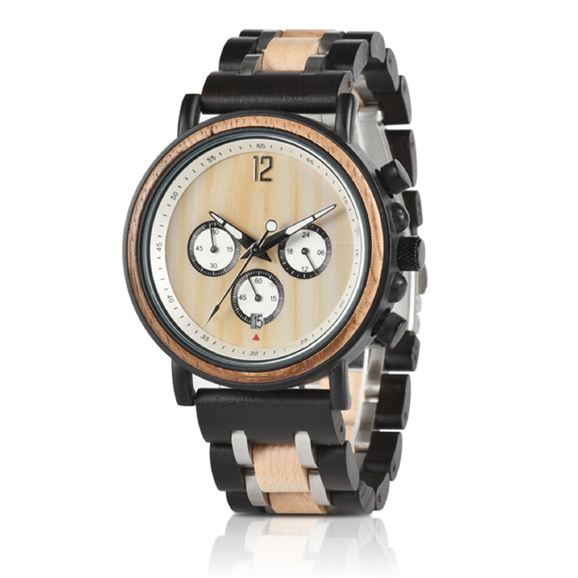 Wooden Timepieces Chronograph Quartz Watches Great Gift for Him-A Loves Gift