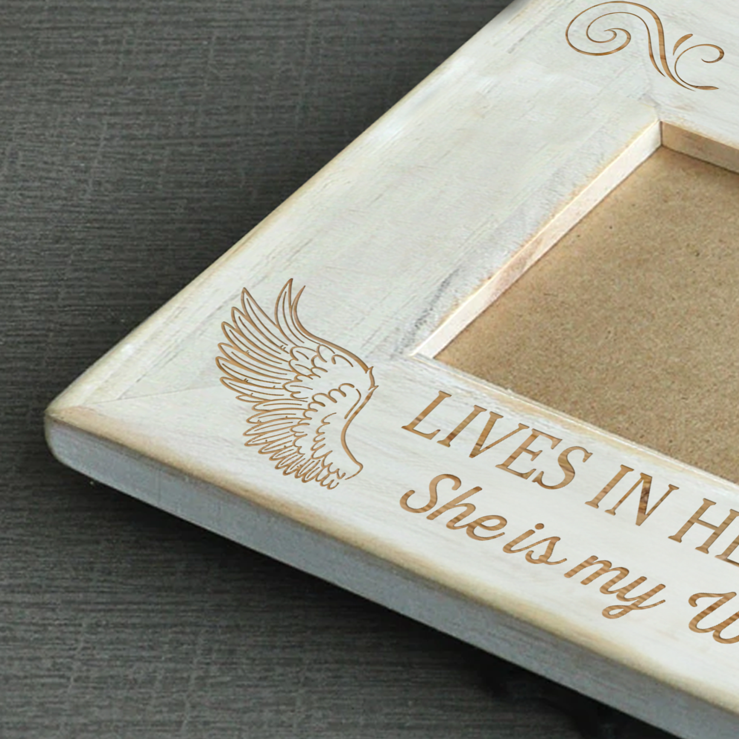 A BIG PIECE OF MY HEART - WIFE - WOOD FRAME