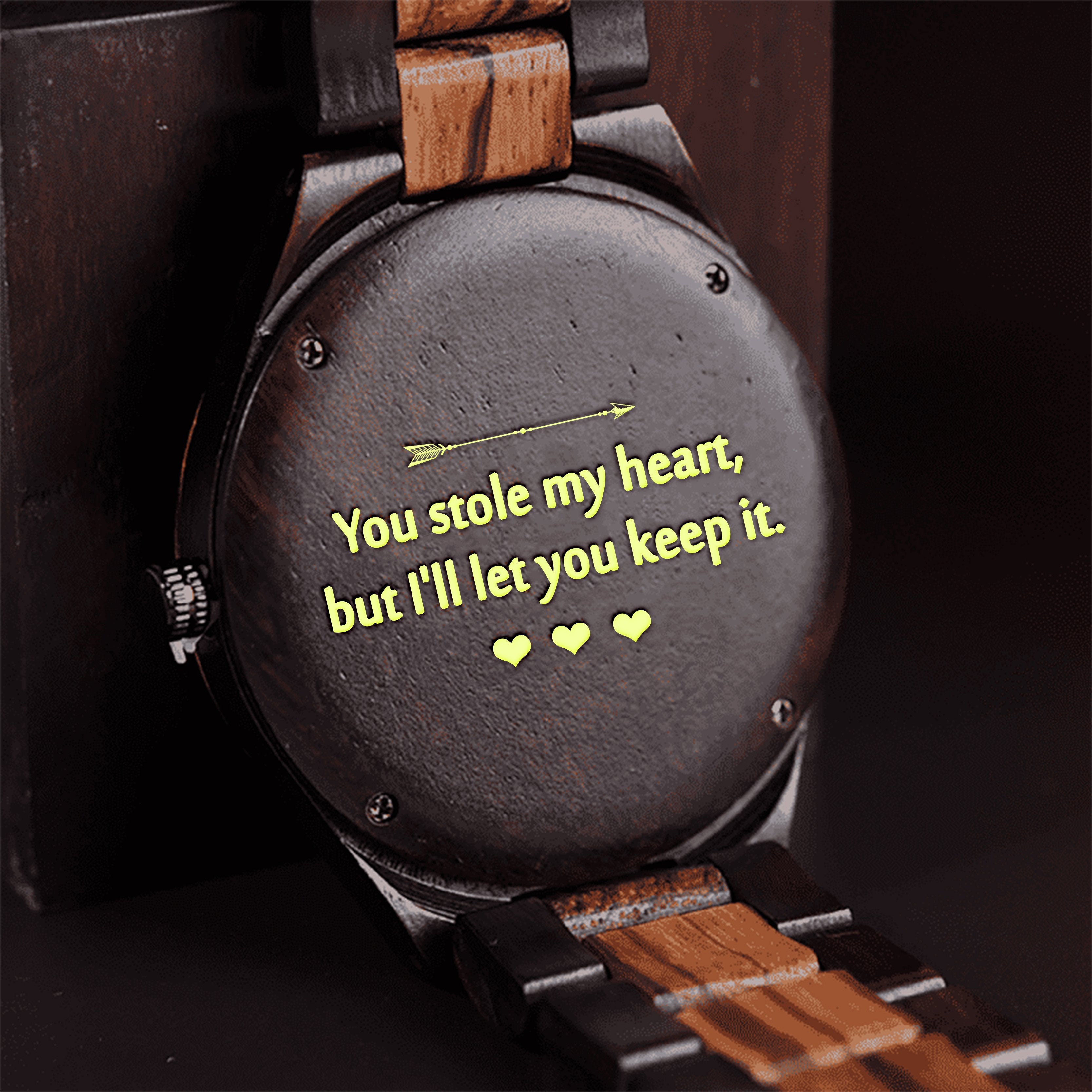 ENGRAVED WOODEN WATCH - GREAT GIFT FOR MAN/HUSBAND-A Loves Gift