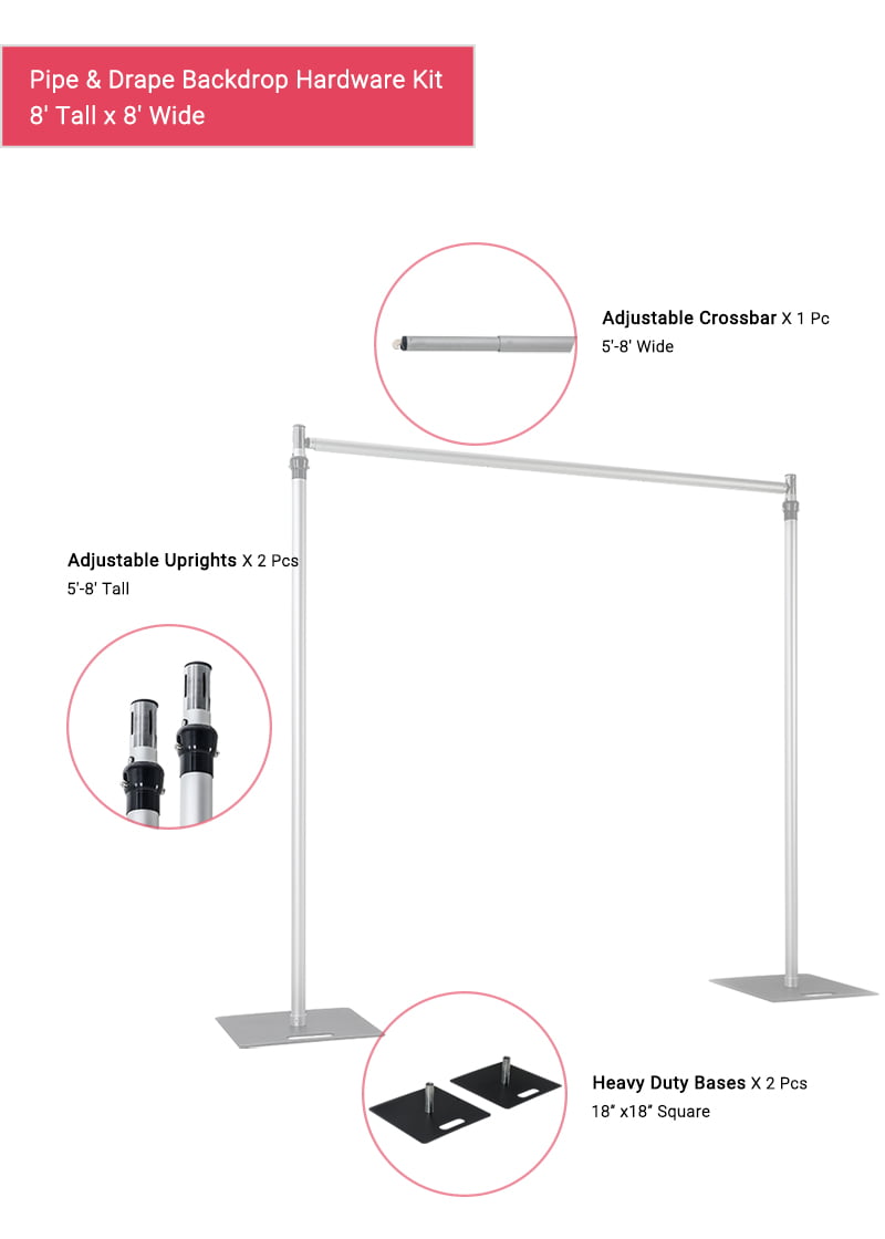 8′ x 8′ | Pipe & Drape Backdrop Hardware Kit