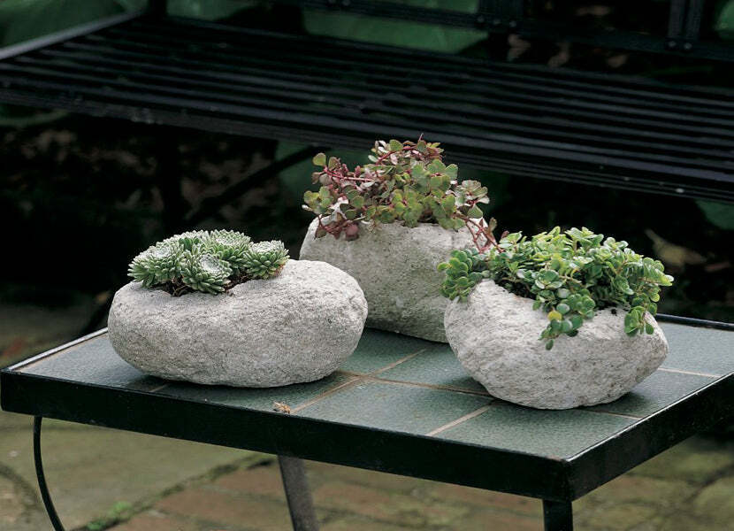 Volcanic Rock Planters (Set of Three)