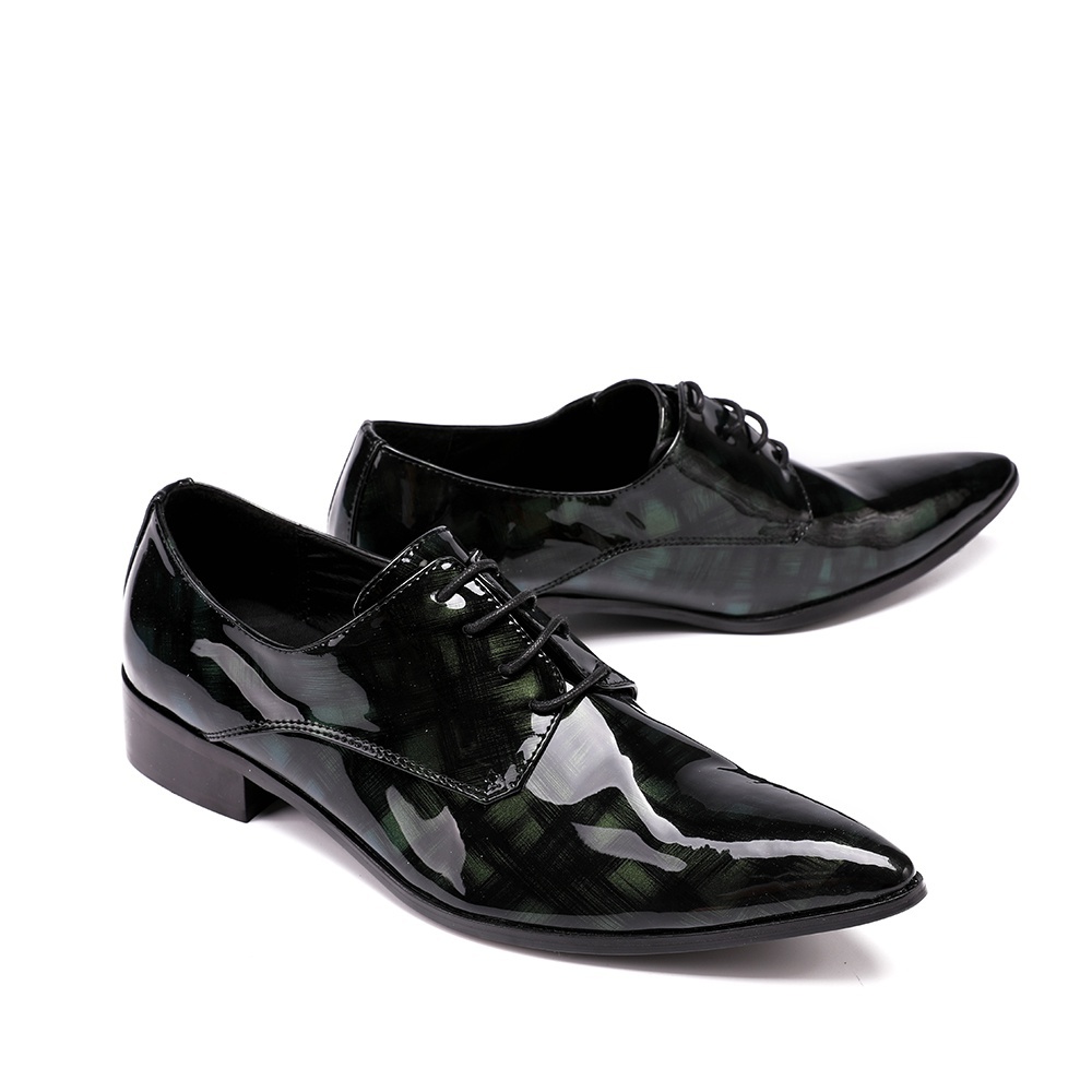 Style Oxfords Shoes Men Leather Lace-up High Heels And Shoes Men's Flats Plus Size