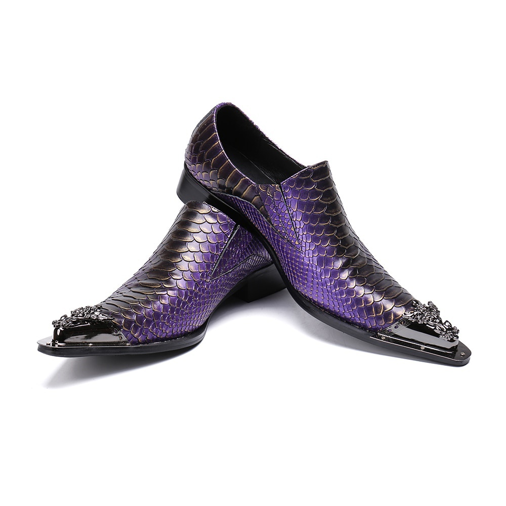 Purple Leather Men Shoes Dress Shoes Italian Men Brogue Shoes Plus Size