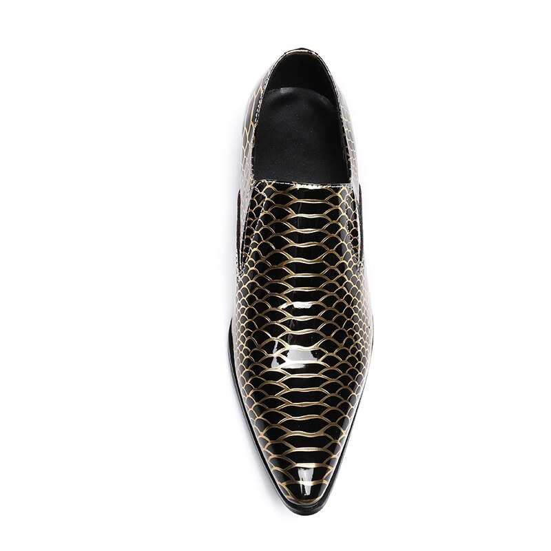 Men's Gold Style Dress Shoes Leather Oxfords Shoes Plus Size