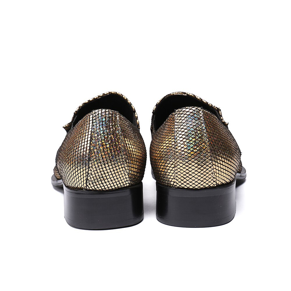 Men's Shoes Pointed Toe Formal Shoes Gold Shoes Plus Size