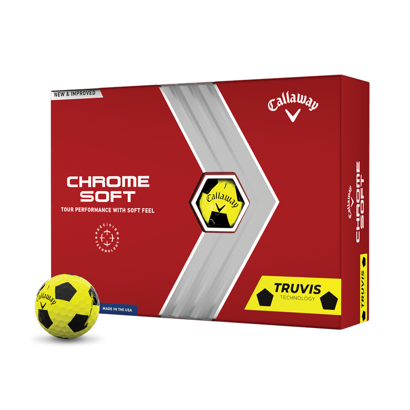 Chrome Soft 22 Truvis Yellow and Black Golf Balls