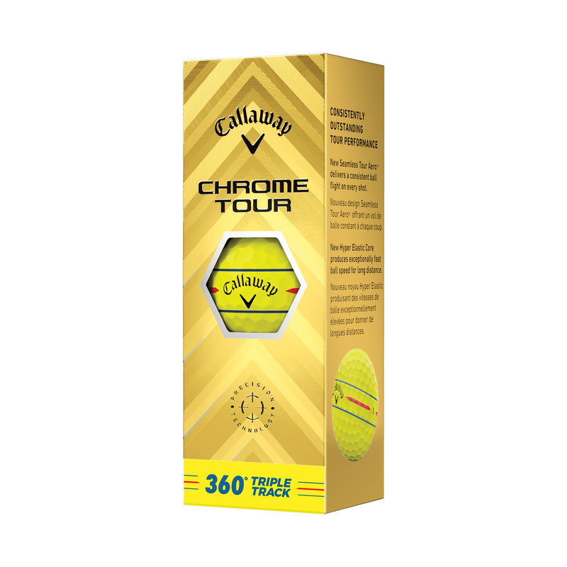 Chrome Tour 360 Triple Track Yellow Golf Balls