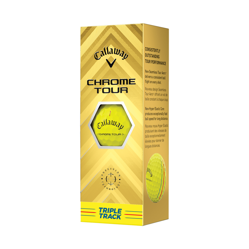 Chrome Tour Triple Track Yellow Golf Balls