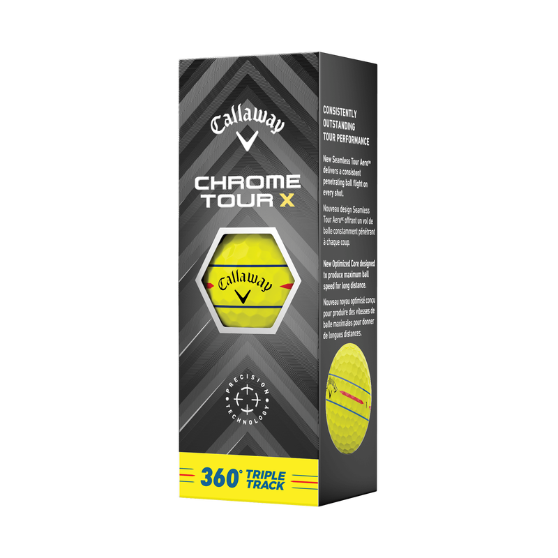 Chrome Tour X 360 Triple Track Yellow Golf Balls