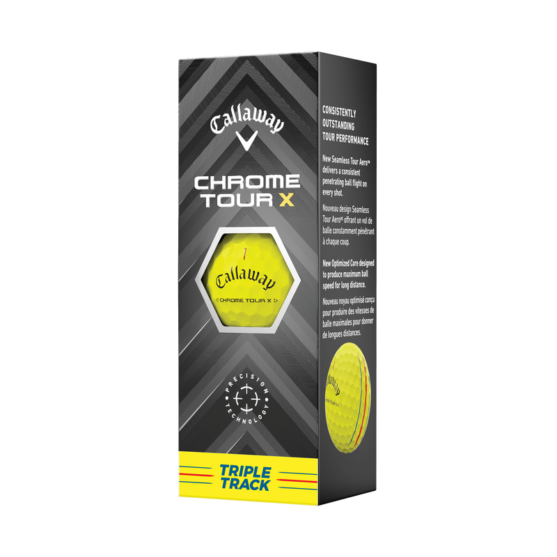 Chrome Tour X Triple Track Yellow Golf Balls