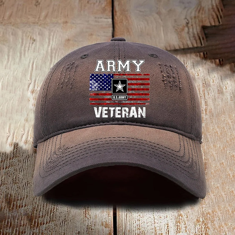 Men's Vintage Army Veteran Baseball Cap
