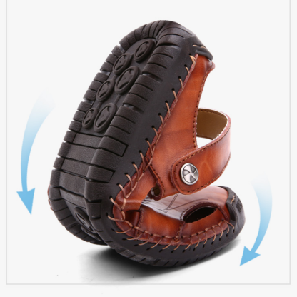 Large Size Soft Leather Men's Breathable Outdoor Sandals