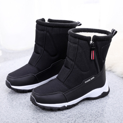 Men's Winter Warm Lined Arch Support Waterproof Non-slip Zipper Insulated Snow Boots