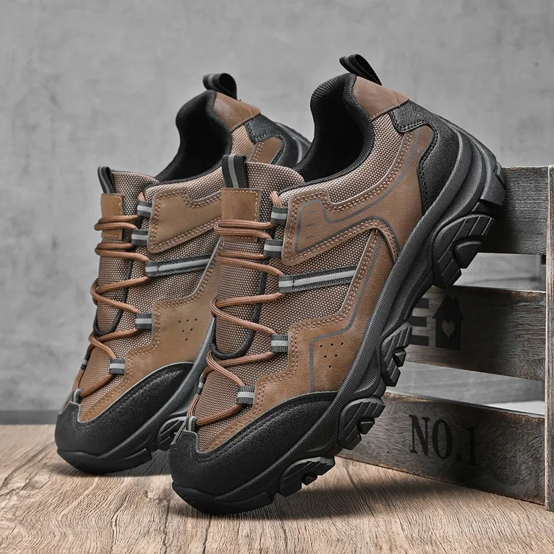 Men's Outdoor Hiking Shoes - Orthopedic, Wide Toe, Arch Support, Waterproof, Anti-Slip, Anti-Puncture, Anti-Smash