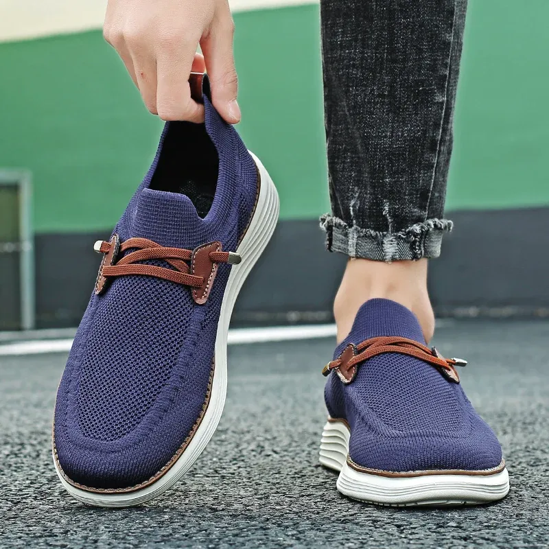 Men's Comfortable Breathable Mesh Running Shoes, Sports Sneakers, Thick Sole Shock Absorption, Foot Pain Relief for All-Day Comfort, Machine Washable