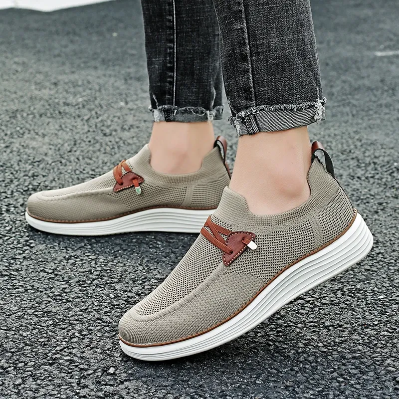 Men's Comfortable Breathable Mesh Running Shoes, Sports Sneakers, Thick Sole Shock Absorption, Foot Pain Relief for All-Day Comfort, Machine Washable