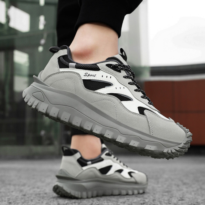 Plus Size 2025 Spring Men's Casual Fashion Sneakers Match Color Striped Street Style Lace-up Low-top Tire Pattern Sole Wear Resistant Non-Slip 004