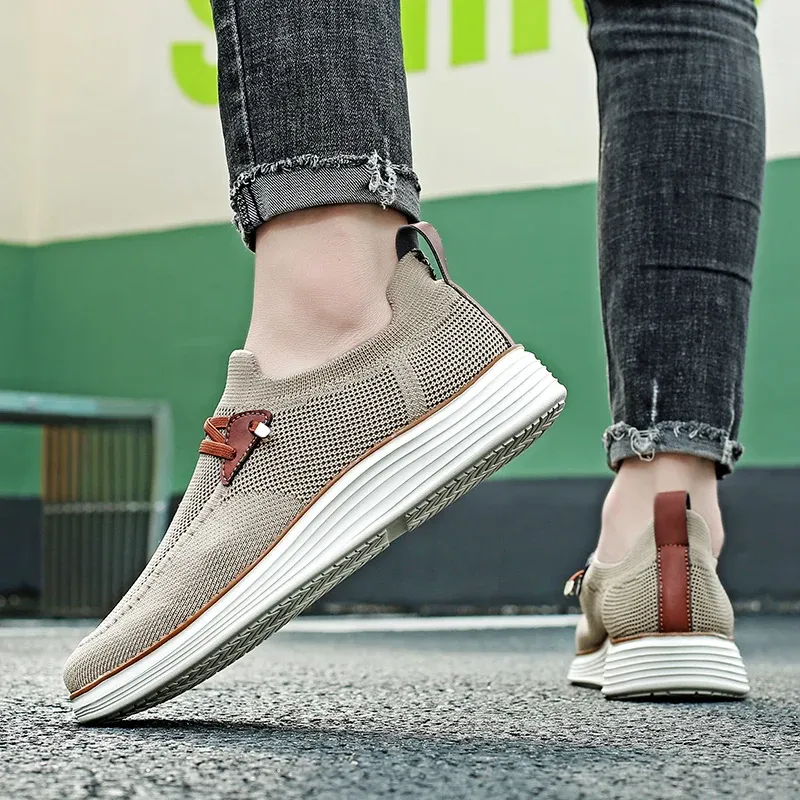 Men's Comfortable Breathable Mesh Running Shoes, Sports Sneakers, Thick Sole Shock Absorption, Foot Pain Relief for All-Day Comfort, Machine Washable