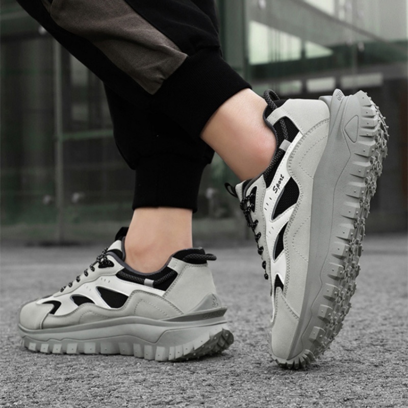 Plus Size 2025 Spring Men's Casual Fashion Sneakers Match Color Striped Street Style Lace-up Low-top Tire Pattern Sole Wear Resistant Non-Slip 004