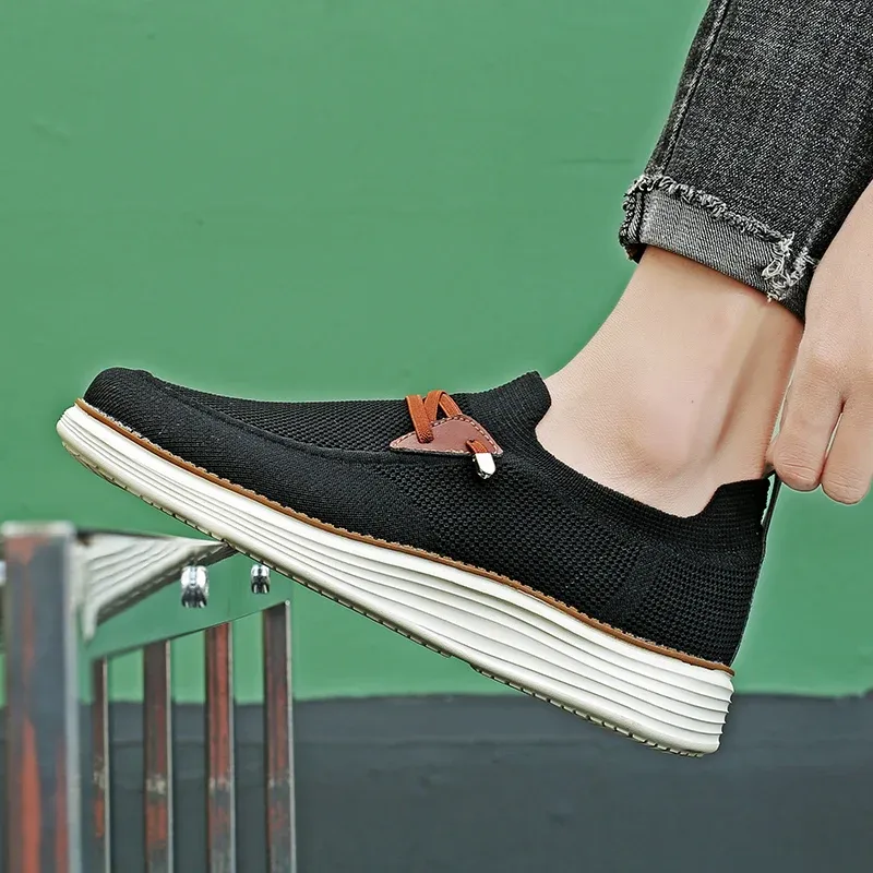 Men's Comfortable Breathable Mesh Running Shoes, Sports Sneakers, Thick Sole Shock Absorption, Foot Pain Relief for All-Day Comfort, Machine Washable