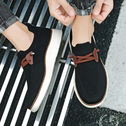 Men's Comfortable Breathable Mesh Running Shoes, Sports Sneakers, Thick Sole Shock Absorption, Foot Pain Relief for All-Day Comfort, Machine Washable