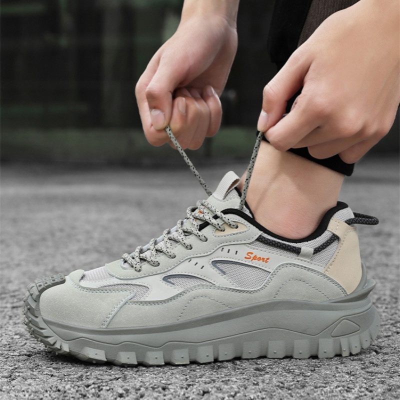 Plus Size 2025 Spring Men's Casual Fashion Sneakers Match Color Striped Street Style Lace-up Low-top Tire Pattern Sole Wear Resistant Non-Slip 004