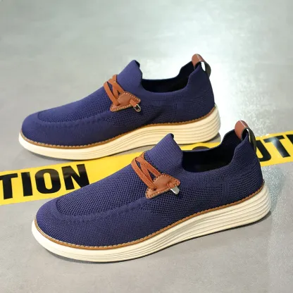 Men's Comfortable Breathable Mesh Running Shoes, Sports Sneakers, Thick Sole Shock Absorption, Foot Pain Relief for All-Day Comfort, Machine Washable