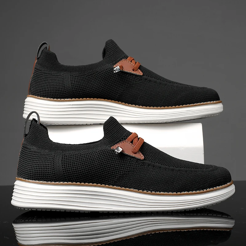 Men's Comfortable Breathable Mesh Running Shoes, Sports Sneakers, Thick Sole Shock Absorption, Foot Pain Relief for All-Day Comfort, Machine Washable