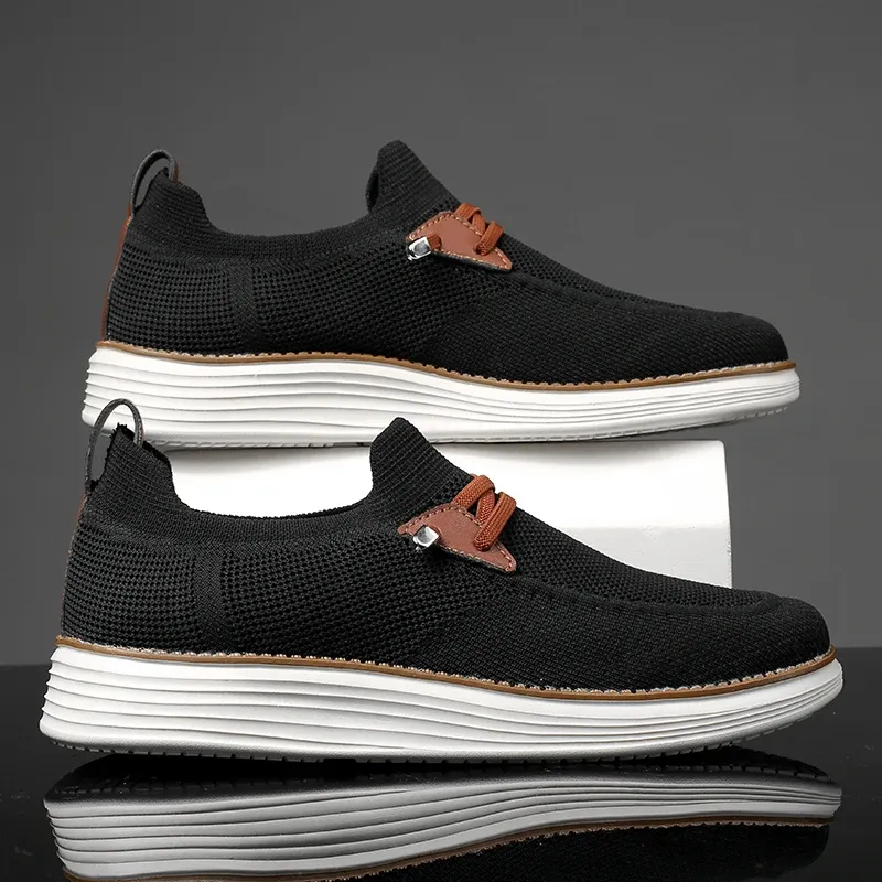 Men's Comfortable Breathable Mesh Running Shoes, Sports Sneakers, Thick Sole Shock Absorption, Foot Pain Relief for All-Day Comfort, Machine Washable