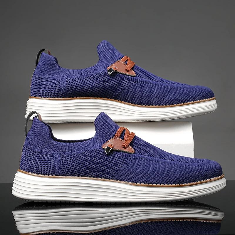 Men's Comfortable Breathable Mesh Running Shoes, Sports Sneakers, Thick Sole Shock Absorption, Foot Pain Relief for All-Day Comfort, Machine Washable