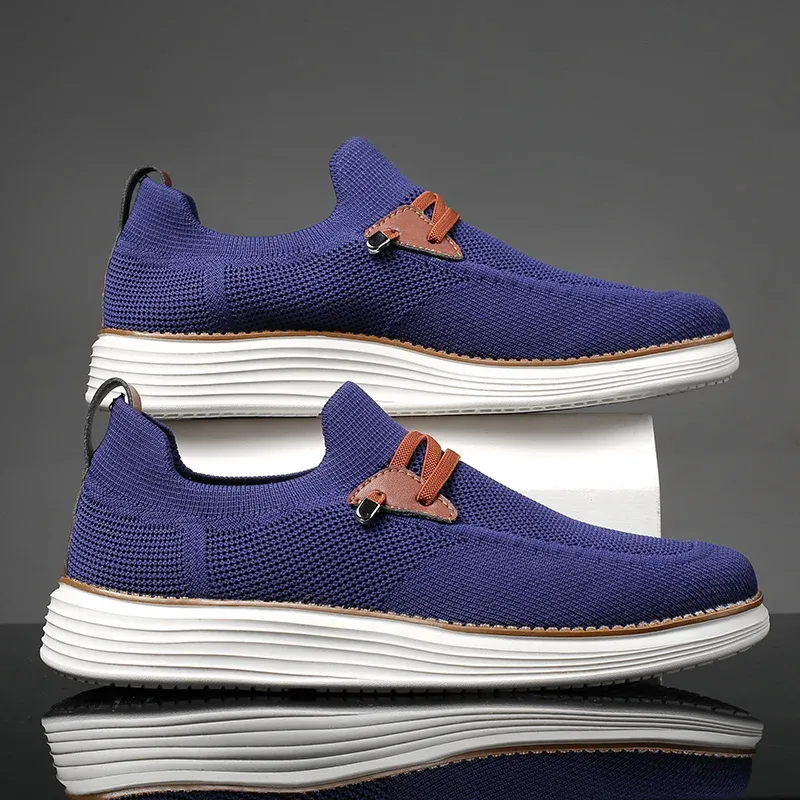 Men's Comfortable Breathable Mesh Running Shoes, Sports Sneakers, Thick Sole Shock Absorption, Foot Pain Relief for All-Day Comfort, Machine Washable